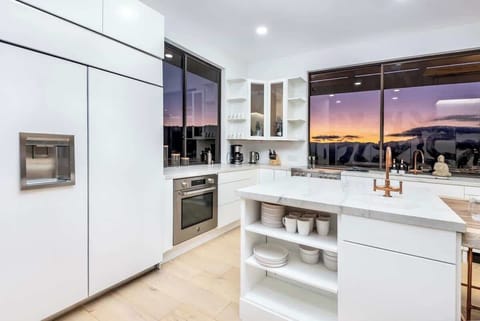 Fully stocked modern kitchen