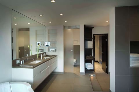 Presidential Suite | Bathroom | Shower, free toiletries, hair dryer, bathrobes