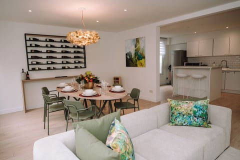 Living room with sofa and dining table