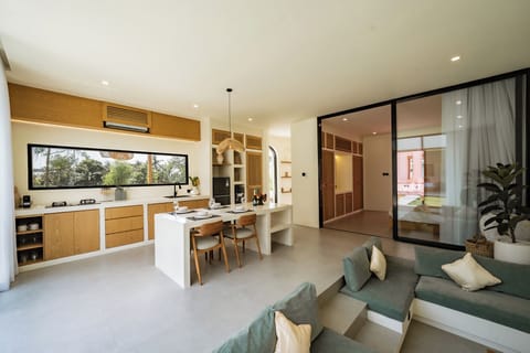 Villa, 3 Bedrooms, Patio, Pool View | Living area | 43-inch Smart TV with cable channels