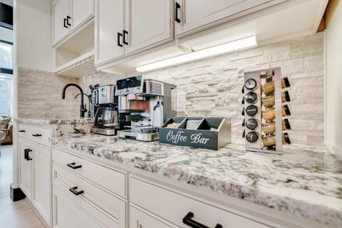 The coffee bar with espresso, french press, drip, and more! Leika Haus is sure to meet your entertainment needs!