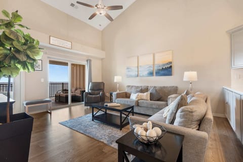 Curl up in the serene living room & stream your favorites on the smart TV​