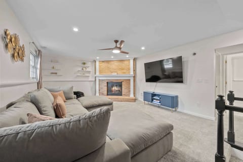 Curl up in the inviting living room & stream your favorites on the smart TV