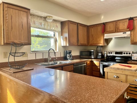 The well-stocked kitchen