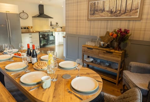 A laid-back dining table set for a family meal