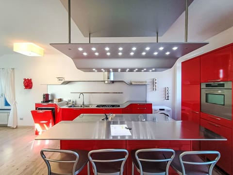 Kitchen, Interior Design, Ceiling, Furniture, Flooring, Light Fixture, Lighting, Countertop, Floor, Home