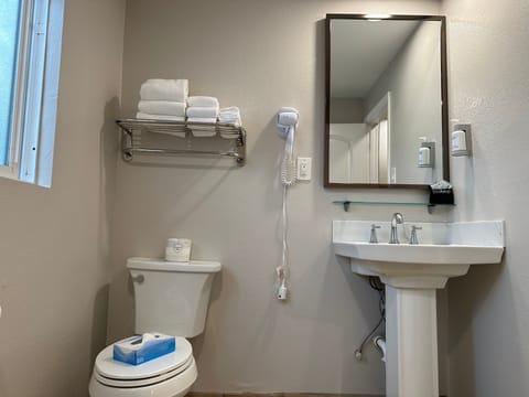 Standard Room, 2 Double Beds | Bathroom | Shower, eco-friendly toiletries, hair dryer, towels