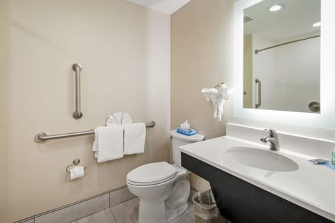 Standard Room, 2 Queen Beds, Accessible | Bathroom | Combined shower/tub, rainfall showerhead, free toiletries, hair dryer