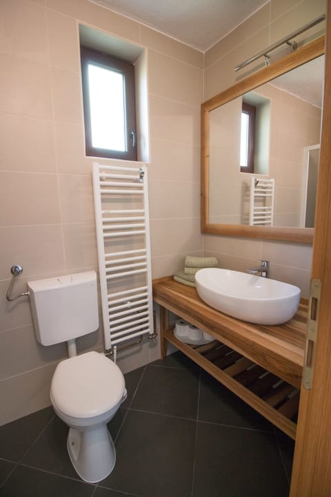 Double Room, Balcony, Mountain View | Bathroom | Shower, rainfall showerhead, free toiletries, hair dryer