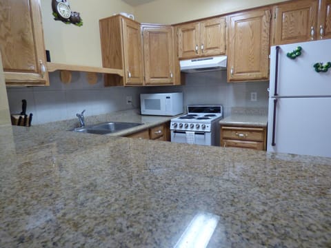 Condo, 2 Bedrooms | Private kitchen | Fridge, microwave