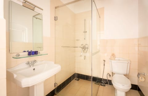 Suite | Bathroom | Shower, free toiletries, hair dryer, slippers