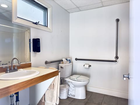 Room, 1 King Bed | Bathroom | Combined shower/tub, free toiletries, towels