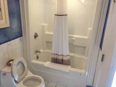 Premier Room, 1 Queen Bed, Ocean View, Oceanfront | Bathroom | Combined shower/tub, free toiletries, towels, soap