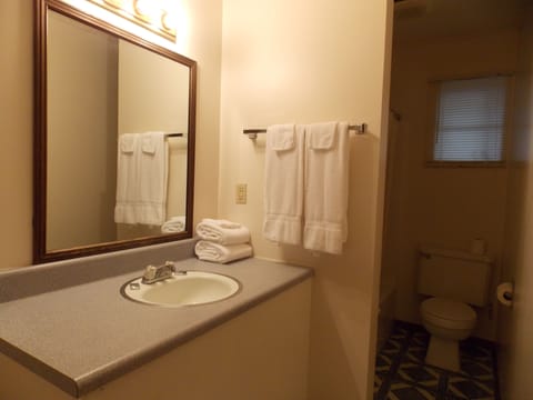 Room, 2 Queen Beds | Bathroom | Rainfall showerhead, free toiletries, hair dryer, towels