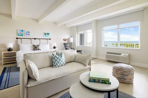 Ocean View Junior Suite - Newly Renovated | Living area | 42-inch LCD TV with cable channels, TV