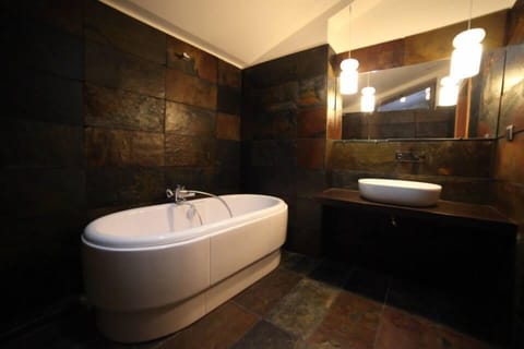 Deluxe Suite, 1 King Bed, Private Bathroom, Mountain View | Bathroom | Shower, rainfall showerhead, free toiletries, hair dryer