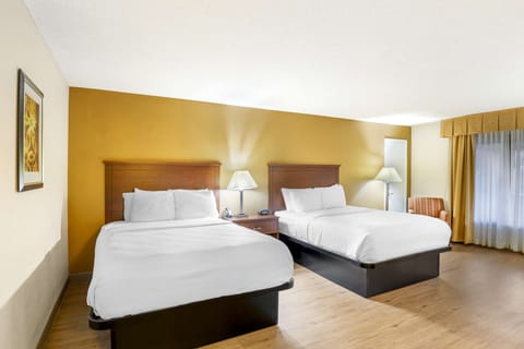 Standard Room, 2 Queen Beds, Accessible, Refrigerator & Microwave | In-room safe, desk, laptop workspace, blackout drapes