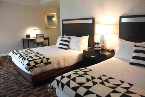 Premium bedding, desk, blackout drapes, iron/ironing board