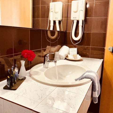 Premium Double Room | Bathroom | Shower, deep soaking tub, rainfall showerhead, free toiletries