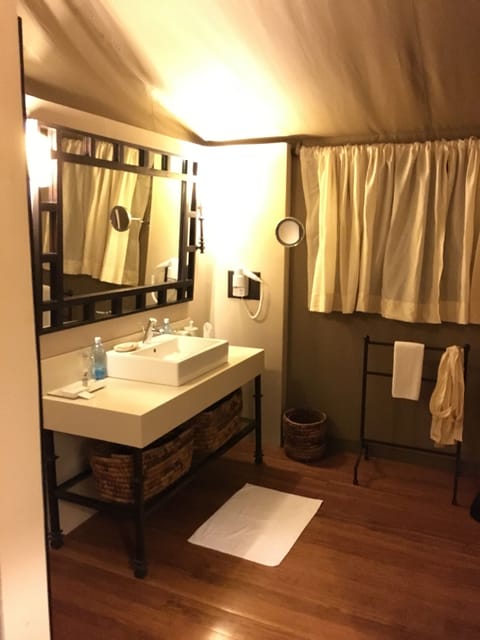 Luxury Tent | Bathroom | Separate tub and shower, free toiletries, hair dryer, bathrobes