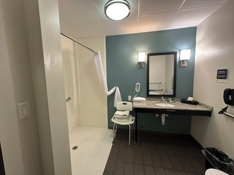 Room, 2 Queen Beds, Accessible, Non Smoking | Bathroom | Rainfall showerhead, free toiletries, towels