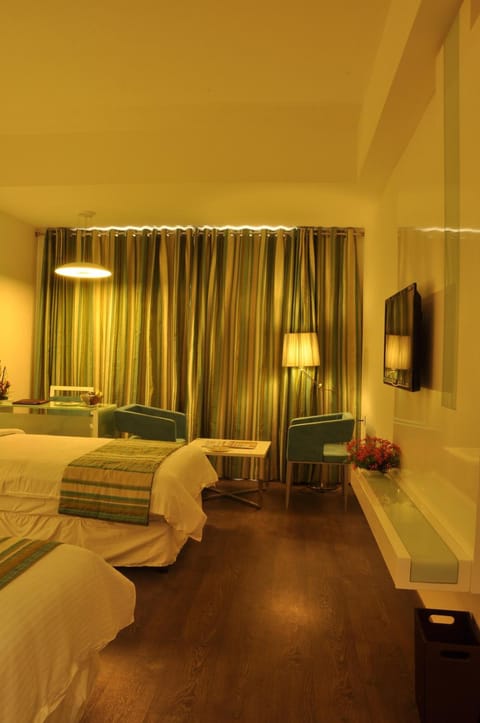 Deluxe Double Room, 1 Bedroom, Smoking, City View | 1 bedroom, minibar, in-room safe, desk