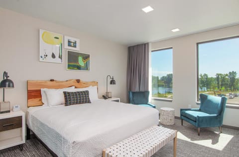 Wake up to sunshine, lake views, and plush seating.