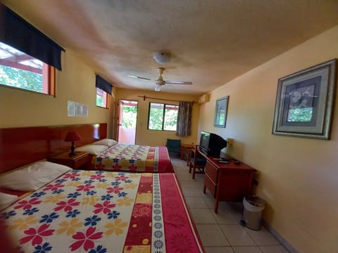 Room, 2 Double Beds, Pool View | In-room safe, free WiFi, bed sheets