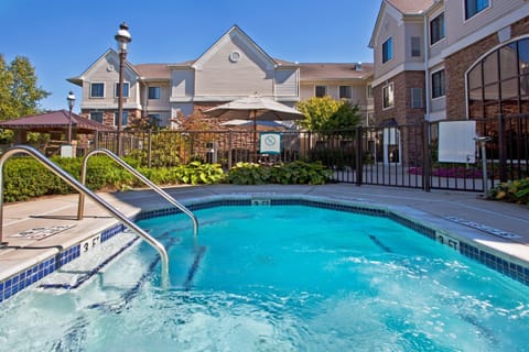 Refresh in the bubbling hot tub after a day exploring Utica and nearby Partridge Creek Mall