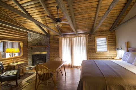 Cabin, Fireplace, River View | Desk, free WiFi
