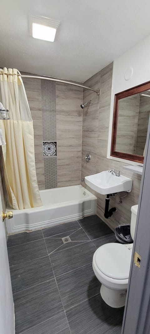 Standard Queen Room | Bathroom | Combined shower/tub, free toiletries, towels