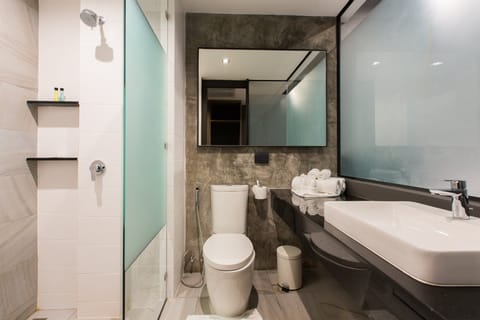 Deluxe Room | Bathroom | Free toiletries, hair dryer, bathrobes, slippers