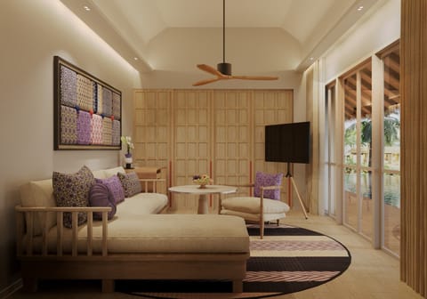 Suite, Beachfront (Pool) | Living area | 32-inch LCD TV with satellite channels, TV, DVD player