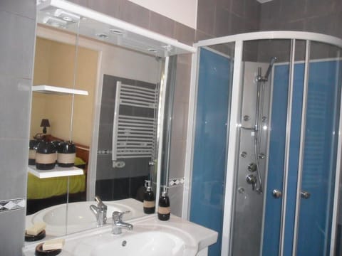 Comfort Double Room, Ensuite, Garden View (La Grenouille Verte) | Bathroom | Hair dryer, towels, soap, shampoo