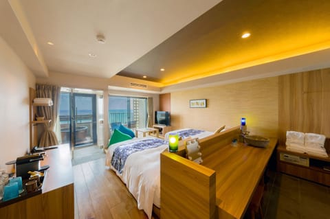 Anji Twin Room Ocean View with Open-air Bath (Club Floor) | In-room safe, desk, soundproofing, free WiFi