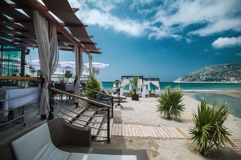 Private beach, beach cabanas, sun loungers, beach umbrellas