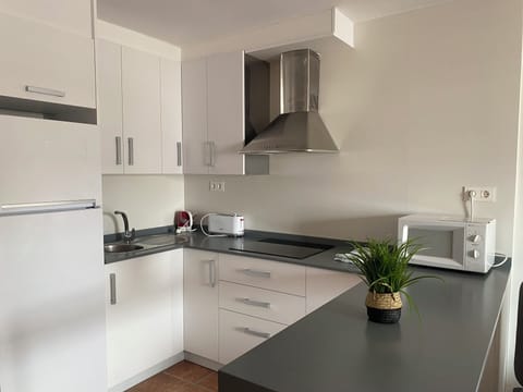 Design Apartment, 2 Bedrooms | Private kitchen | Full-size fridge, microwave, stovetop, coffee/tea maker