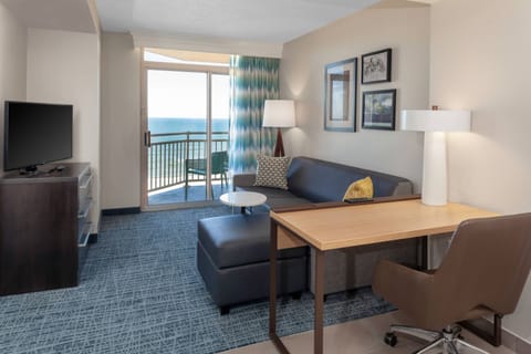 Suite, 1 Bedroom, Non Smoking, Oceanfront | Living room | 50-inch LED TV with cable channels, TV