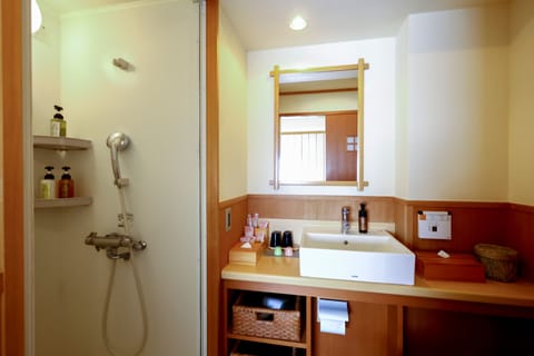 Suikanosho Western Style Semi-Double Room - Non-Smoking | Bathroom | Hair dryer, slippers, bidet, towels