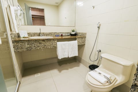 Apartamento Standard | Bathroom | Shower, free toiletries, hair dryer, towels