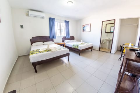 Standard Double Room, 2 Double Beds | In-room safe, desk, free WiFi, bed sheets