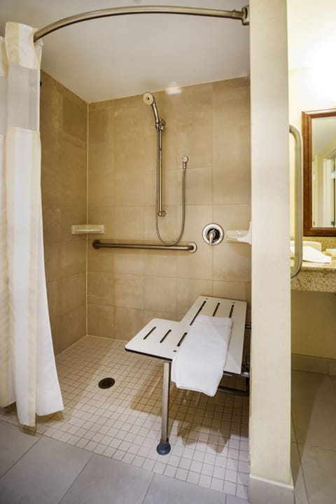 Room, 1 King Bed, Accessible | Bathroom shower