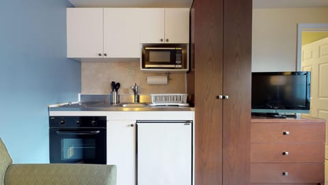 Efficiency, Kitchenette | Private kitchenette | Fridge, microwave, coffee/tea maker, freezer