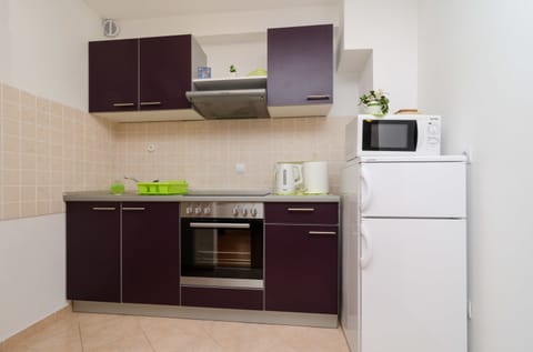 Studio, Terrace | Private kitchen | Fridge, microwave, oven, stovetop