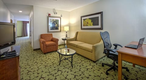 One king evolution jr suite | Individually furnished, desk, laptop workspace, blackout drapes