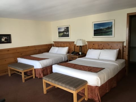 Standard Room, 2 Queen Beds | Bathroom | Free toiletries, hair dryer, towels