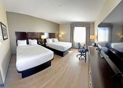 Deluxe Room, 2 Queen Beds, Non Smoking, Refrigerator | Pillowtop beds, in-room safe, iron/ironing board, free WiFi