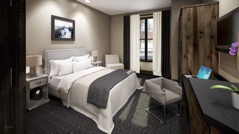 Deluxe Room, 1 King Bed, City View | Premium bedding, in-room safe, desk, laptop workspace
