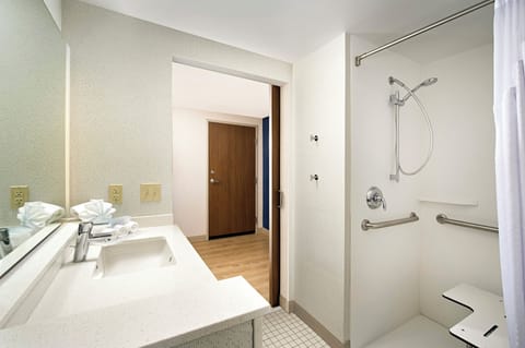 Suite, 2 Queen Beds, Accessible (Mobility, Roll-In Shower) | Bathroom | Separate tub and shower, free toiletries, hair dryer, towels