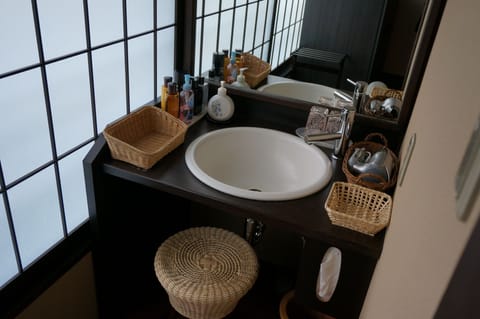 Japanese Style Room with Private Open-air Bath | Bathroom sink